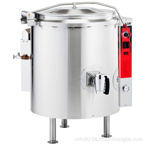 Fully Jacketed Stationary Kettle Plug type food product draw-off valve of standard 2" diameter